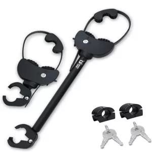 부드러운 고무 패딩과 전기 자전거 캐리어 및 랙용 키가 있는 2팩 조절식 잠금식 래칫 스트랩 프레임 홀더