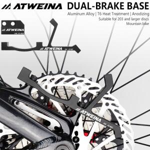ATEWINA MTB 듀얼 디스크 브레이크 어댑터 키트 CNC 알루미늄 합금 포스트 마운트(203mm+ 로터  오일 파이