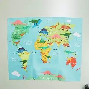 고품질 벽걸이 세계지도 공룡 창문가리개 인테리어천 세계지도벽걸이 티비가리개 벽걸이 WFIV4F4