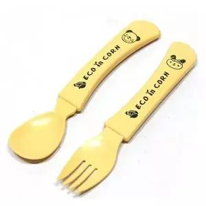 [에이치플러스몰]TBZ 한진옥수수 유아 스푼 포크 세트 2p