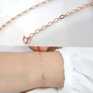 14K 마름모 체인 레이어드 로즈골드 금 팔찌