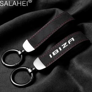 스웨이드 자동차 키체인 링 빈티지 가죽 아연 합금 시트 이비자 레온 톨레도 아테카 아로나 코르도바 알테