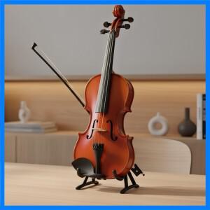 슬픈 음악이 나오는 미니 바이올린 5인치 인형 집 장식 데스크탑 장식 악기 모델 어린이 침실 침대 옆 책장