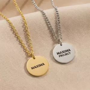 MX KIDS 써지컬스틸 미아방지 목걸이 210K 원형 유아동 키즈 체인 각인 어린이