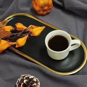 대리석 접시 엔틱 카페 인테리어 블랙 트레이 소형