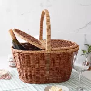 [텐바이텐]라탄 펀 피크닉 바구니 (수평뚜껑) - 대