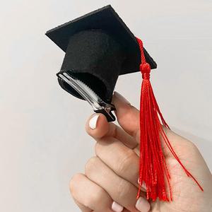 졸업 학사모 머리핀 미니 집게핀 1개 수료식 졸업사진 악세사리 학교