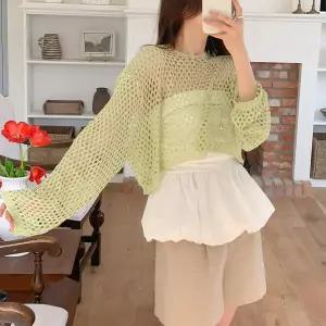 /옷자락 여자 커버업 시스루 후드 티셔츠