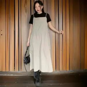 /신상오픈런 여성용 캐주얼 스트링 어깨끈 카고 롱 원피스