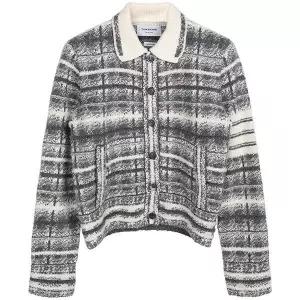 [명품] 사선 TB 타탄 체크 울 폴로 카디건 FKJ086A Y9028 058