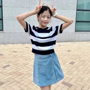 [더데이걸] 데님 랩 치마바지 TGWH25305_7358