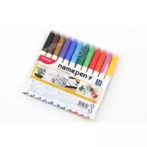 12색 유성매직 사인펜 필기 과제용 네임펜 (WFK76B9)