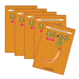 (총100장)붙이는 홍삼 한방 패드1팩 20장 X5개 + 물티슈 /파스형/무릎/손목관절/28년06월까지