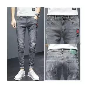스콕 남자 배기핏 청바지 스펀지 슬림 데님 JEN4