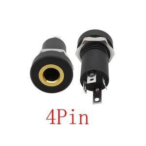 금도금 34 폴 스테레오 오디오 잭 소켓 3.5mm 헤드폰 암 핀 PJ392A 너트 커넥터