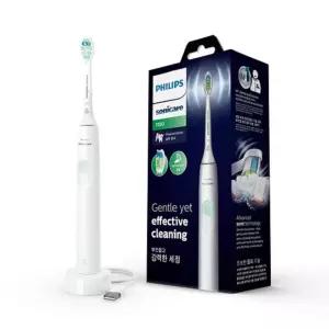 필립스 미세 공기방울 잇몸 틈새케어 솔루션 14단계 강도 적응 음파 전동칫솔_화이트민트