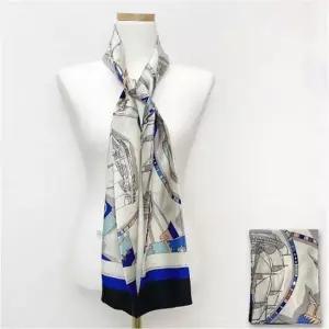 모조실크 스카프 직사각 패턴 롱 헤어 가방끈장식 머플러 (WFK6LA9)