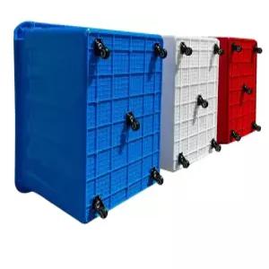 김장 배추 저장 용기 이동식 박스 사각형 90L 바퀴달린 블루