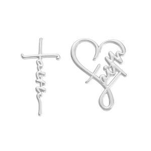 RUIFUU 2PCS 페이스 브로치 핀, 하트 코르스 라펠 크리스천 크로스 핀 에나멜 축복 배지 종교 보석 선물 여성 남성용