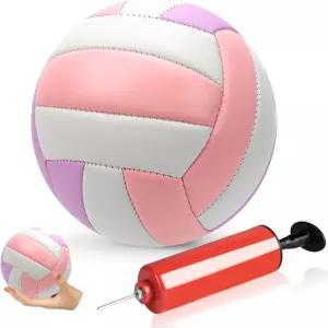 사이즈 2 미니 배구 5.3인치 작은 비치 소프트 야외 실내 사인볼 초보자 팀 수집가 에어 펌프 포함 스포츠