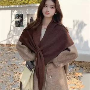 어깨 케이프 워머 홀크로스 여성 숄 겨울 와이드 머플러 6색 (WFKAKFH)