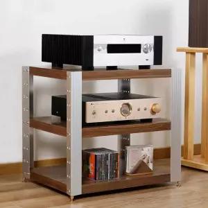 원목 스피커 받침대 오디오랙 앰프 거치대 2단 체리우드