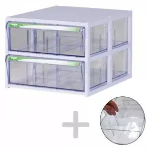 서랍칸막이 투명 2단 세트 책상정리함 깊은서랍 다용 (WFKB7PG)