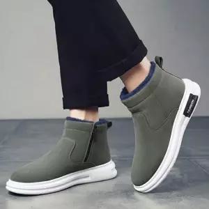 방한 겨울 기모 남자 3컬러 지퍼 스웨이드 앵클부츠