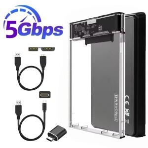 2.5인치 HDD 케이스 SATA to USB 3.0 인클로저 SSD 하드 드라이브 디스크 어댑터 5Gbps 모바일 외장 박스 P