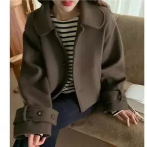 겨울 여성 싱글 카라넥 겨울 싱글 기모 아우터 가죽 코트 코트 숏 캐주얼 겨울 가죽 코트 여성 캐주얼