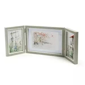 탁상용액자 로망스 접이식 사진액자 3단 탁상액자 (KYR-WB9657B)