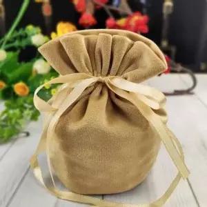 [콩심팥심]베이지 더스트백 보관 조이개 복주머니 주머니 파우치