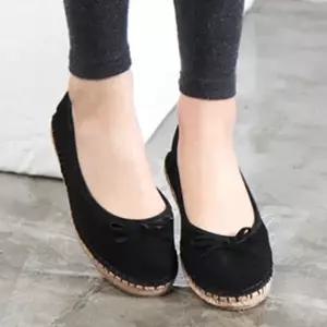 여성 세무가죽 플랫슈즈 에스파듀 단화 (WFKBTEA)