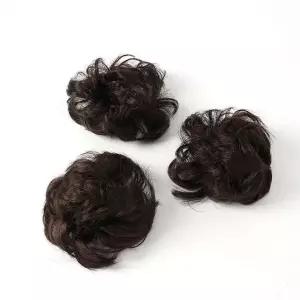 [하프클럽/]초코브라운 올림머리 곱창밴드 가발 3p세트 업스타일