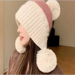 여성비니모자 방울모자 방한 방풍 비니 트리플방울 편안한 착용감 아웃도어 단체선물