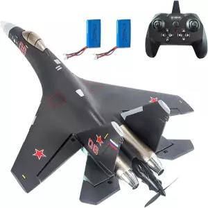 OTXKOO RC 비행기 조종기 RTF 4채널 테일 모터 3D/6D 스턴트 기능 SU35 제트기 취미 모델 2 왼쪽 스로틀