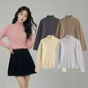 [하프클럽/셀러허브_여성트랜드패션]여자 니트 티 반폴라 반목 목 폴라 터