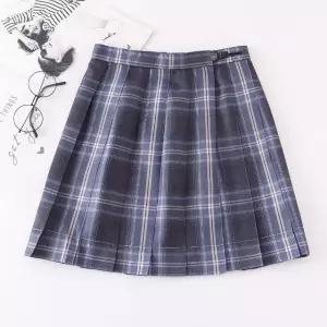 네이비퍼플 교복 학생복 교복치마 체크패턴 기장선택 (WFKC2UO)