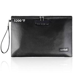 [미국배송] 잠금 장치가 있는 에어피쉬 방화 문서 가방 14.2 X 10 인치 지퍼 돈 A4 A5 문서용 안전 및 방수 보관 파우치 현금 시계 보석 여권 휴대폰 패드