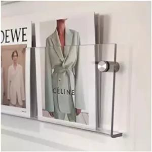 로얄리타 2팩 아크릴 매거진 홀더 브로셔 24인치 레코드 랙 대기실 거실 사무실 투명 패션 걸이 책장 문학