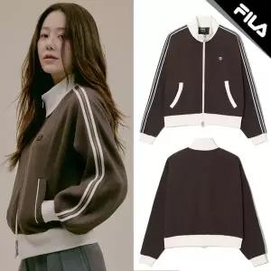 [고현정착용]휠라 1911 여성 니트트랙 집업 자켓 FS261FT01F005(234) 브라운_신