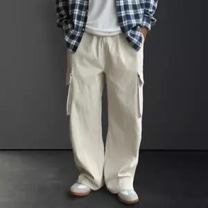 비콤마 키링 밴딩 세미와이드 파라슈트 카고 팬츠 (4color) 슬릿 면 치노 가을 건빵 바지남자조거 남자밴