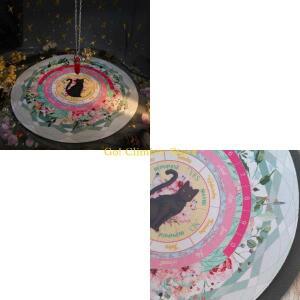 Q84C Dowsing 운세 매트 마우스 패드 고양이 패턴 고무 식탁보 책상 장식 파티 보드 게임을위한 타로 카드