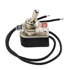 SPST 접점 토글 스위치 와이어  6A 125V 블랙 실버 12mm 컷아웃 온 오프 로커