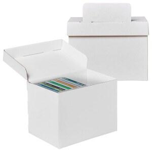 NUMINA CD DVD 판지 보관 상자 뚜껑 포함 2팩 - CD, DVD, 비디오 게임, 음악, , 작은 물건을 위한 미디어 오거나이저 케이스, 내구성 및 쌓을 수 있음