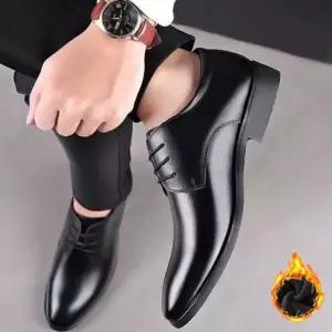 남성 베이직 블랙 정장 기모안감 유광 구두