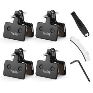 자전거 브레이크 패드, 4쌍 디스크 패드 고성능, 설치 도구 포함, 프리미엄 세미 메탈릭 및 레진 MTB TRP Tektro Shimano Deore BR과 호환