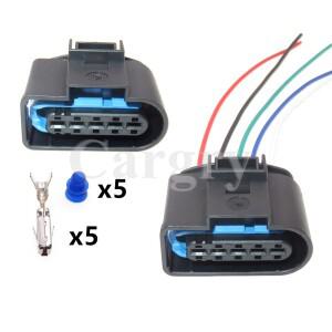 [호환품]1세트 5P 1J0973999A 자동 공기  소켓 1J0 973 999 MAF 커넥터 골프 MK4 비틀 TDI ALH