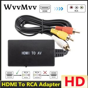 WVVMVV HDMI to RCA AV/CVBS 어댑터 HD 비디오 컨버터 박스 L/R 1080P 미니 소형 AV 지원 NTSC PAL