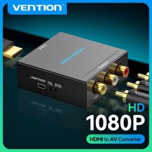 Vention 비디오 어댑터 HDMI-AV 변환기  CVBS L/R 1080P HDMI 스위치  TV 박스 AV 미니 소형 USB 전원 케이